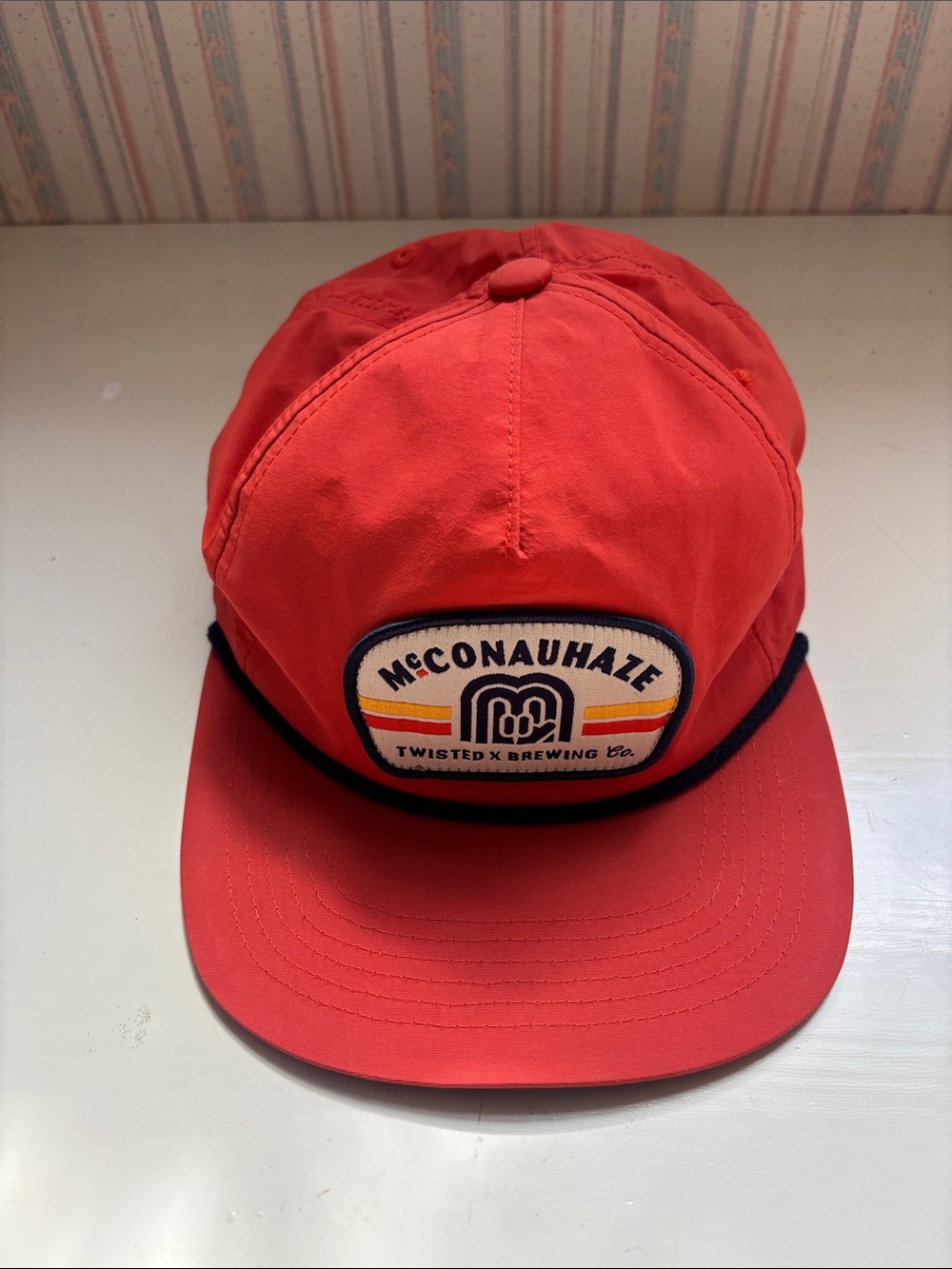 💛2 for $15! McConauhaze Twisted X Brewing Co. Orange Rope-Trim Cap